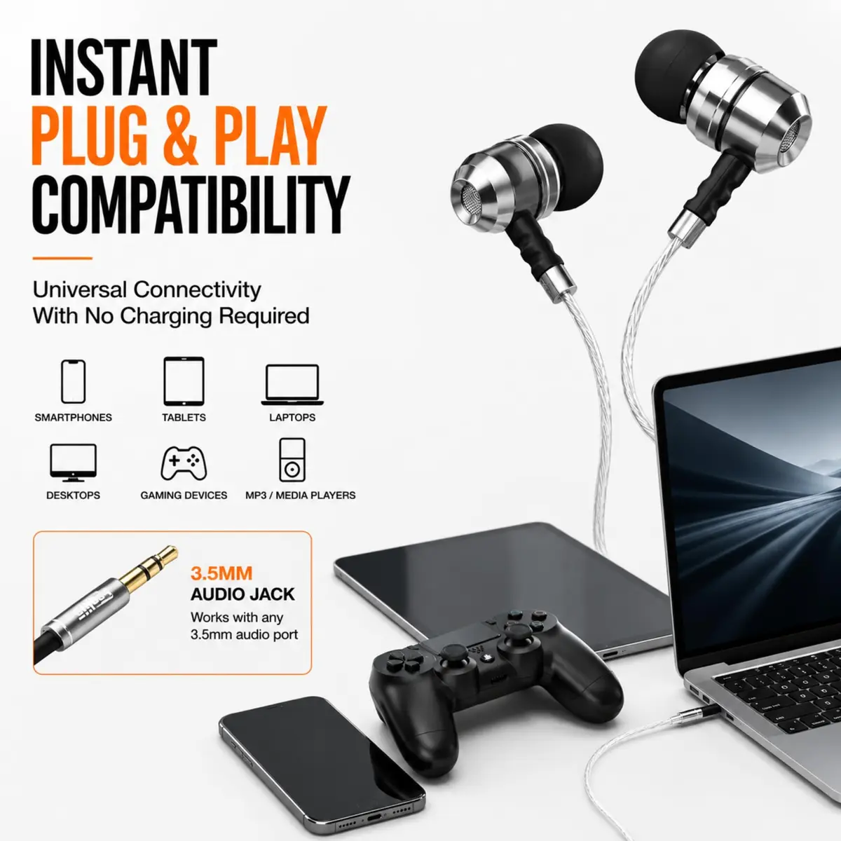 Sephia SP3060 Wired In-Ear Headphones with 10mm Neodymium Drivers, 1.2m Cord, 3.5mm Jack | Bass Driven Audio for Music & Calls - view 8