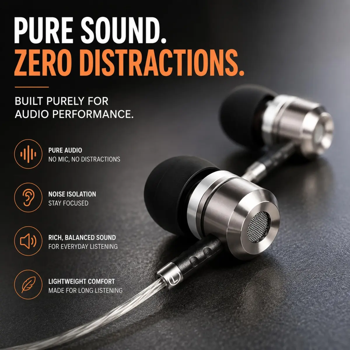 Sephia SP3060 Wired In-Ear Headphones with 10mm Neodymium Drivers, 1.2m Cord, 3.5mm Jack | Bass Driven Audio for Music & Calls - view 3