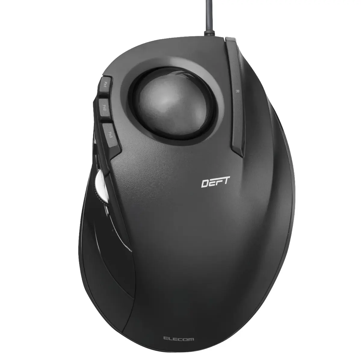 ELECOM DEFT Trackball Mouse Wired Finger Control 8-Button Function 94.7mm x 124.4mm x 47.9mm - main product image