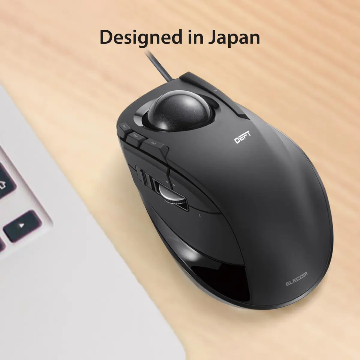 ELECOM DEFT Trackball Mouse Wired Finger Control 8-Button Function 94.7mm x 124.4mm x 47.9mm - view 6