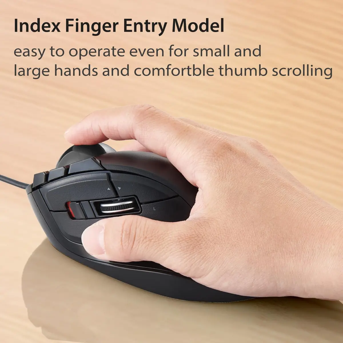 ELECOM DEFT Trackball Mouse Wired Finger Control 8-Button Function 94.7mm x 124.4mm x 47.9mm - view 2