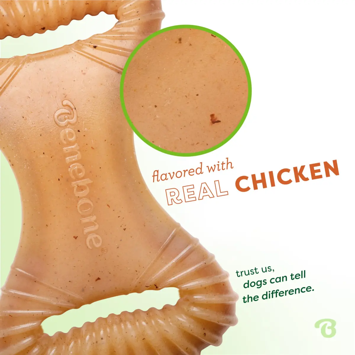Benebone Dental Durable Dog Chew Toy for Aggressive Chewers, Real Chicken, Made in USA, Medium (0.23 kg) - view 2