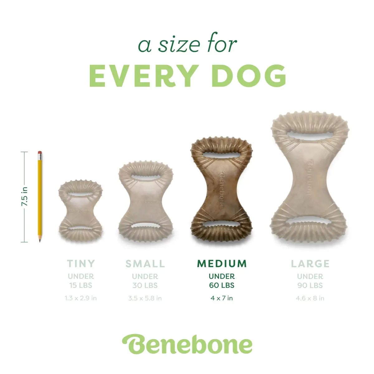 Benebone Dental Durable Dog Chew Toy for Aggressive Chewers, Real Chicken, Made in USA, Medium (0.23 kg) - view 4