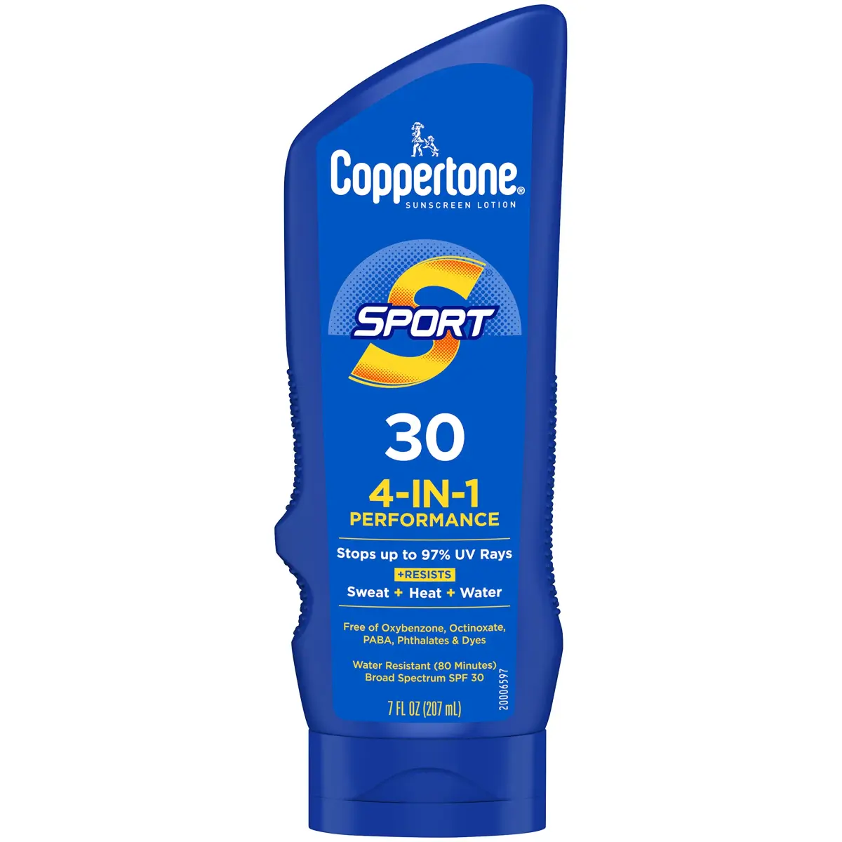 Coppertone Sport SPF 30 Lotion, Water Resistant Sunscreen, 7 Fl Oz (198 ml) | Protects Against 98% of UV Rays - main product image