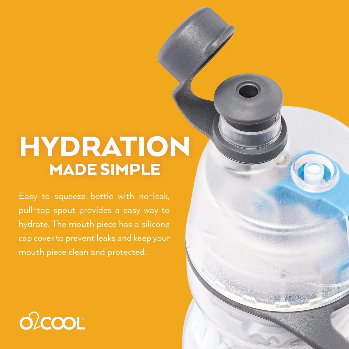 O2COOL Mist N Sip 20 oz (591 ml) Misting Reusable Sports Water Bottle Patriot | Keeps Cold 50% Longer - view 6