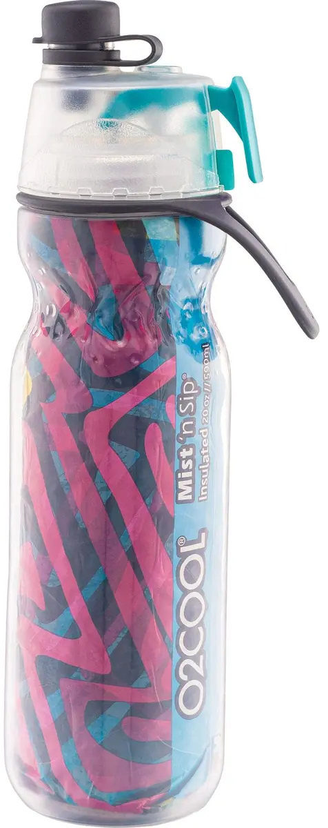 O2COOL Mist N Sip 20 oz Misting Sports Reusable Water Bottle Baseball | Insulated, BPA-Free, Leak-Proof - view 7