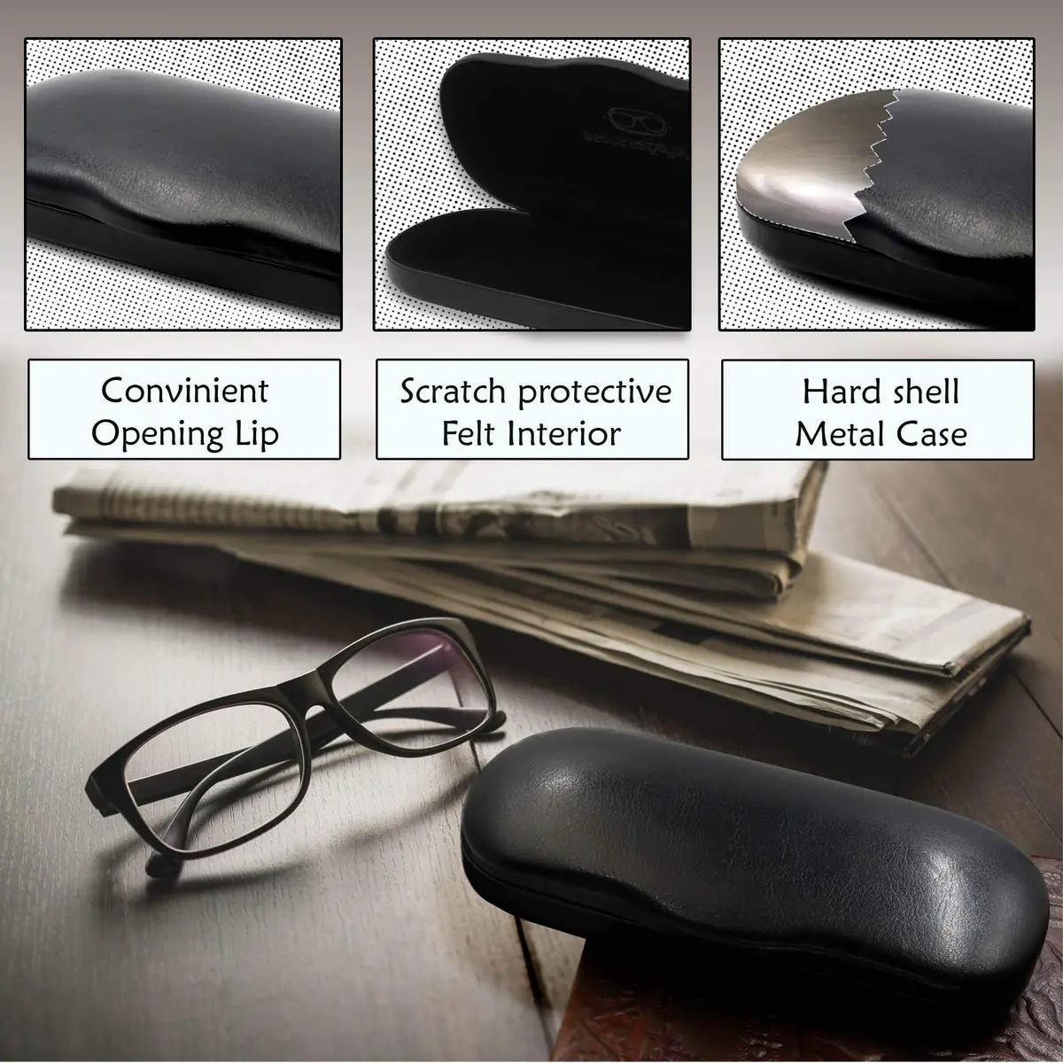 MyEyeglassCase Glasses Case Hard Shell for Small - Medium Frames | Stylish & Protective - view 3