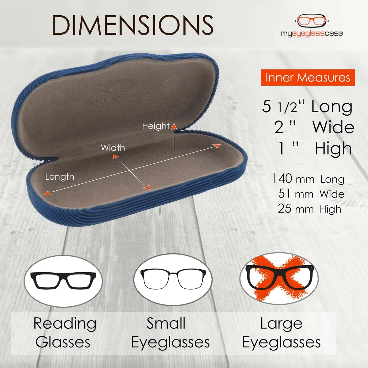 MyEyeglassCase Small to Medium Frame Hard Eyeglass Case | Microfiber Cloth & Pouch - view 5