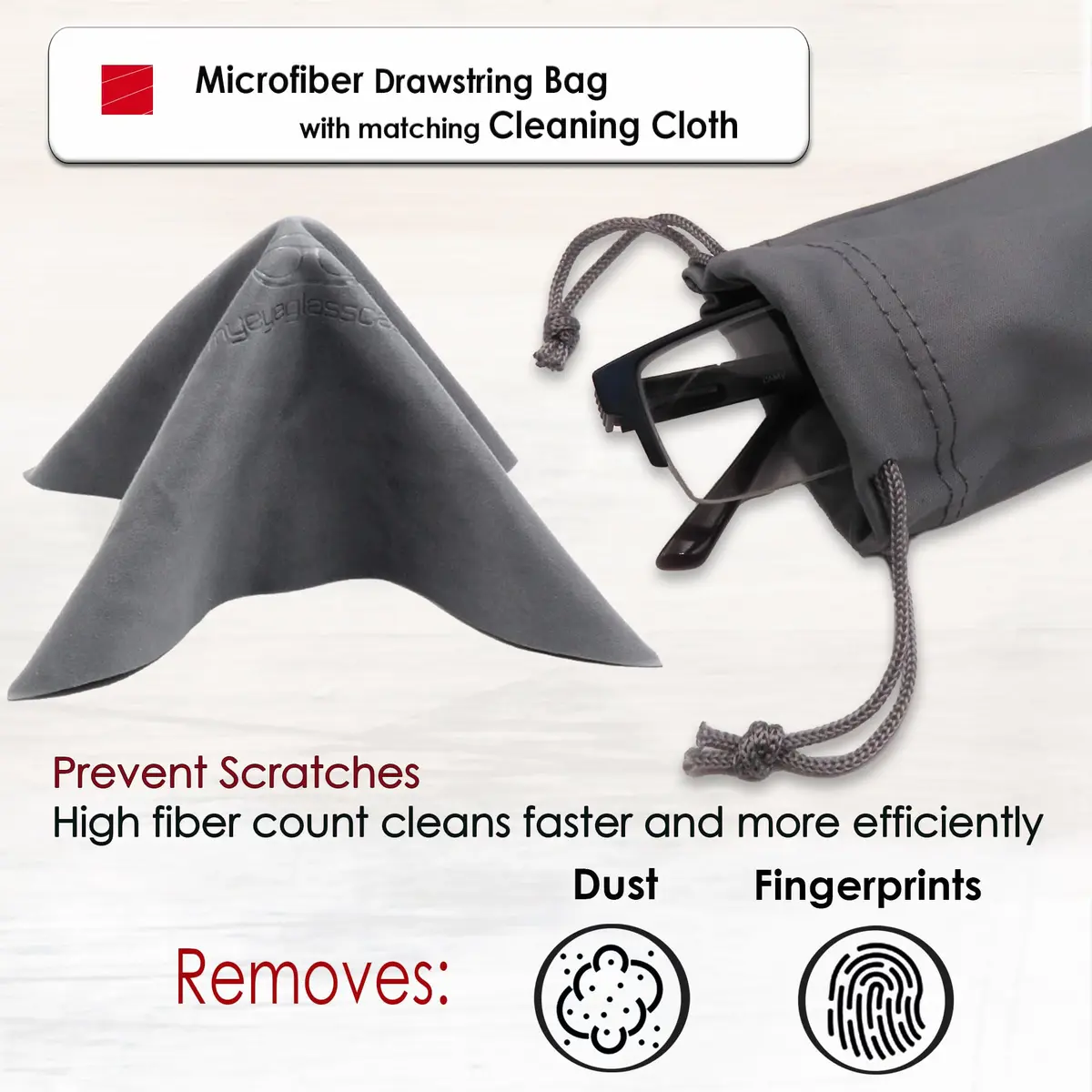 MyEyeglassCase Small to Medium Frame Hard Eyeglass Case | Microfiber Cloth & Pouch - view 6