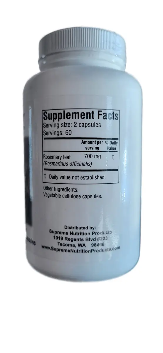 Supreme Nutrition Rosemary Supreme, 120 Vegetarian Capsules | Pure Rosemary Leaf Supplement for Wellness - view 2