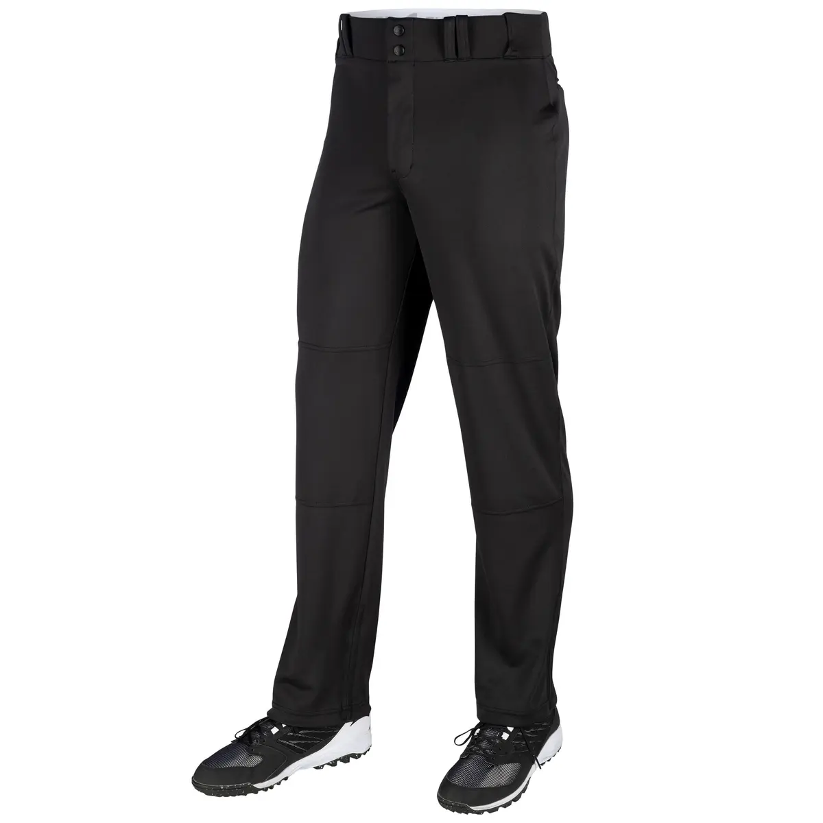 Champro Adult Triple Crown OB Open-Bottom Loose-Fit Baseball Pant in Solid Color with Adjustable Inseam and Reinforced Sliding Areas, Black, Large - main product image