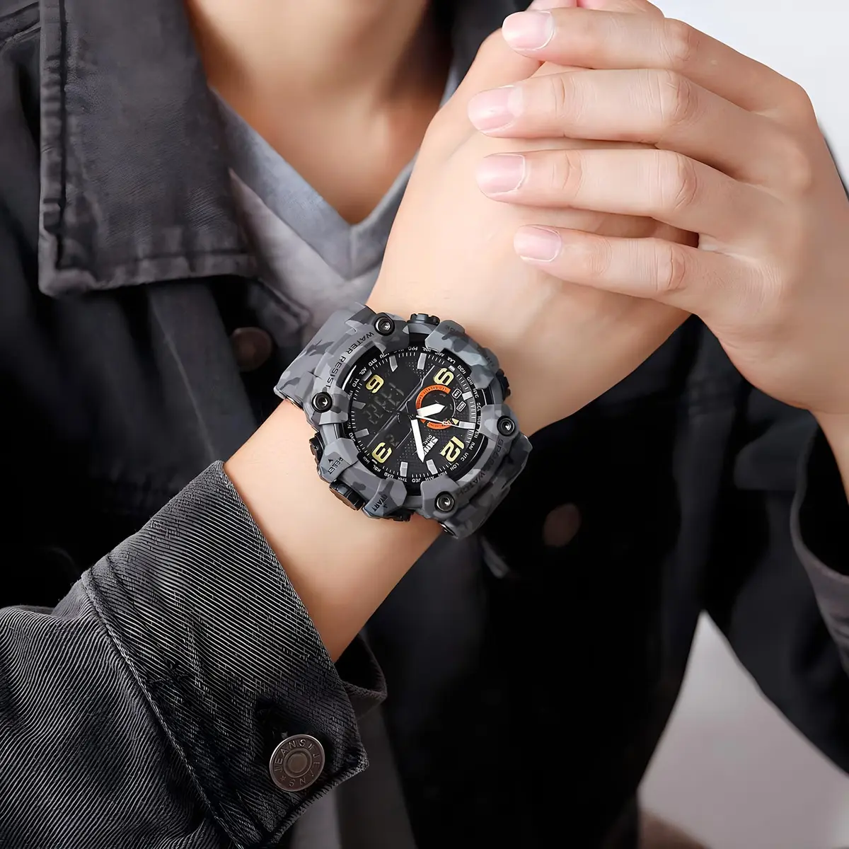 Gosasa Men's Multi-Function Military Sports Watch 51mm (2.01 in) | Dual Time Analog-Digital Alarm Chronograph - view 2