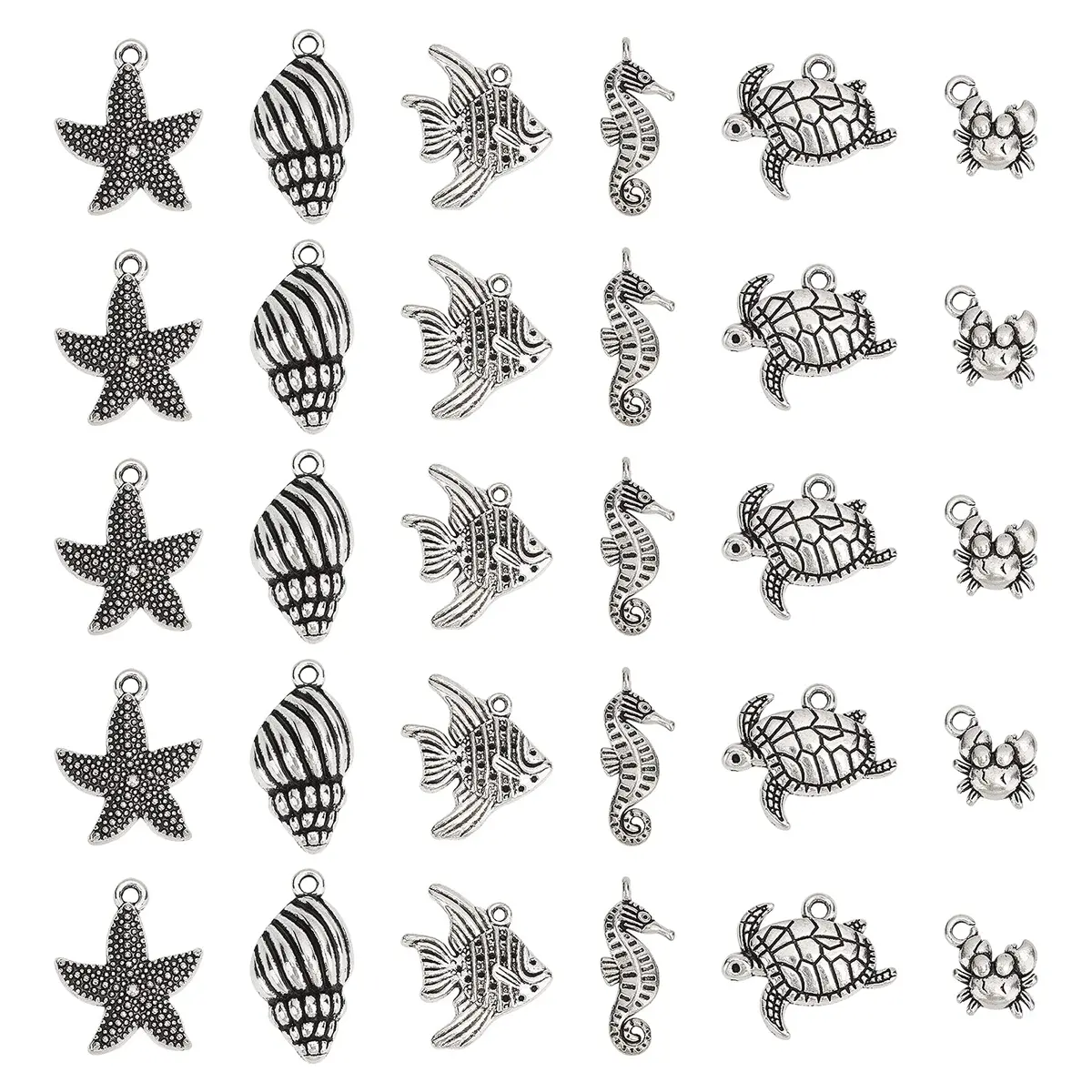 PH PandaHall Ocean Animal Charms 30pcs | Summer Sea Creatures Pendant for Jewelry - main product image