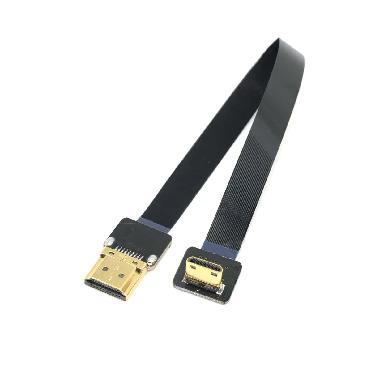 cablecc 90 Degree Down Angled Mini HDMI to HDMI FPC Flat Cable 50cm (1.6ft) | Soft & Flexible for Aerial Photography Drones - view 2