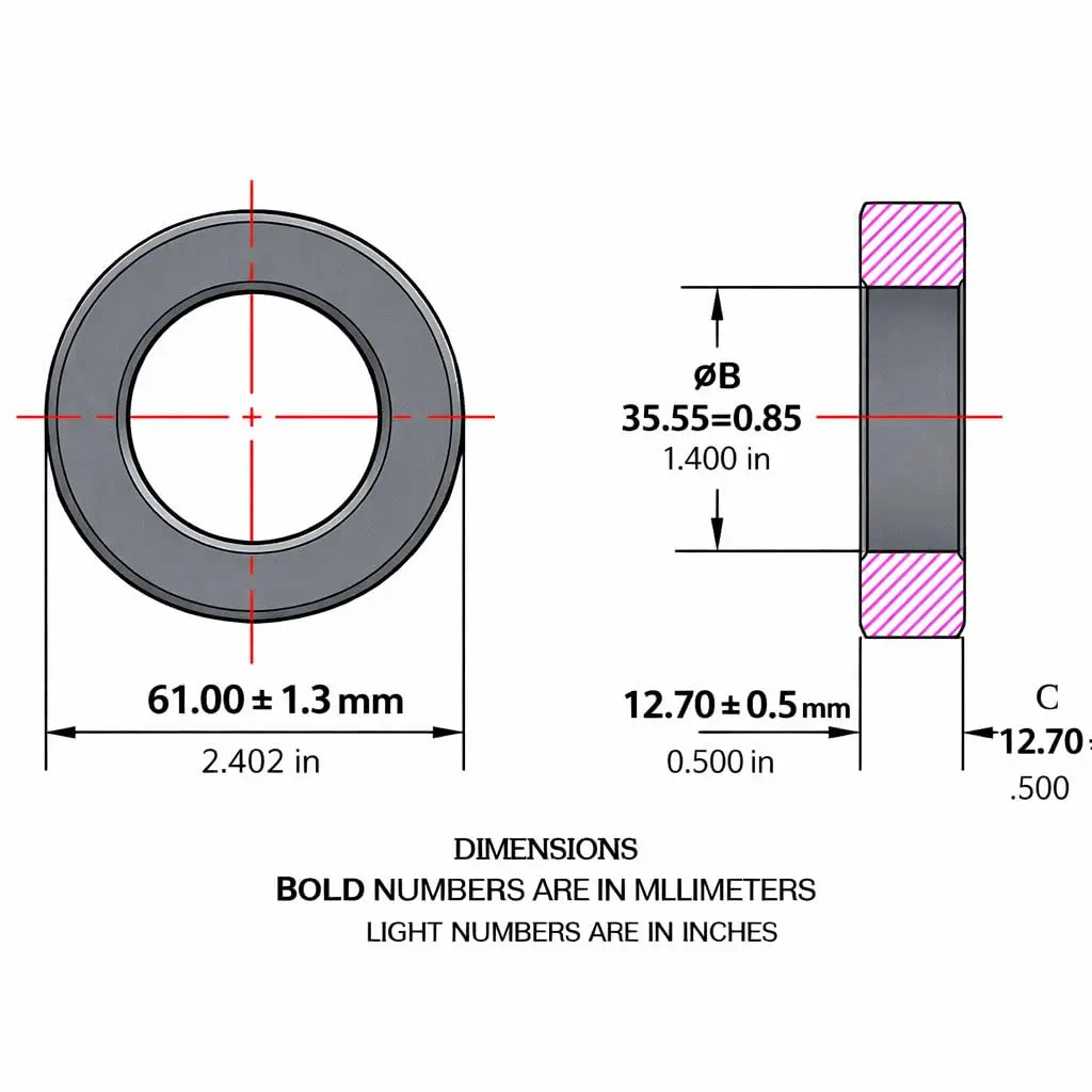 Fair-Rite Toroid Core FT240-43 Ferrite | Wideband, RFI Suppression, 2.40 inch OD - view 3