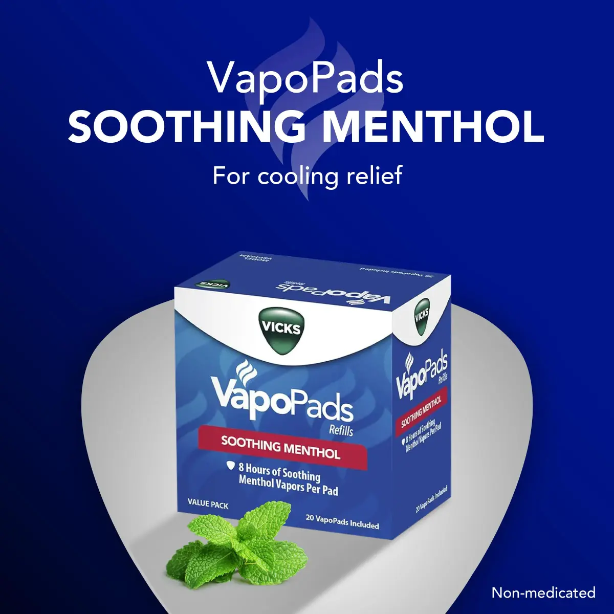 Vicks VapoPads Original Menthol Formula 20-Pack | Soothing Scent Pads for Congestion Relief - view 2