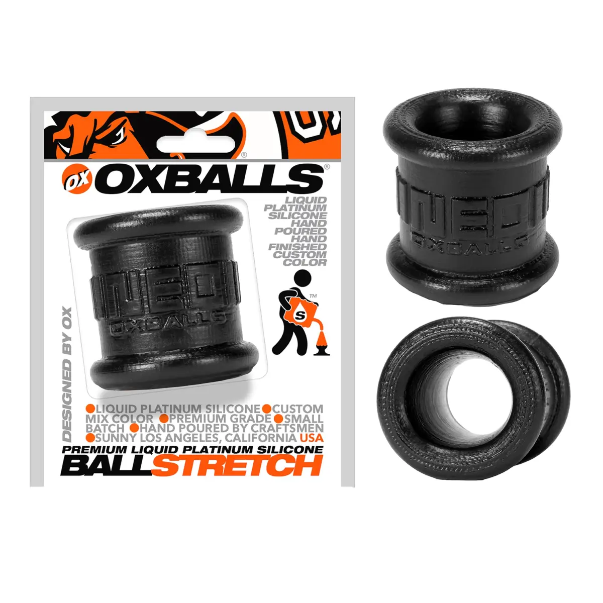 Oxballs NEO Tall Super-Stretchy Silicone Ball Stretcher Ring for Men - Black - main product image