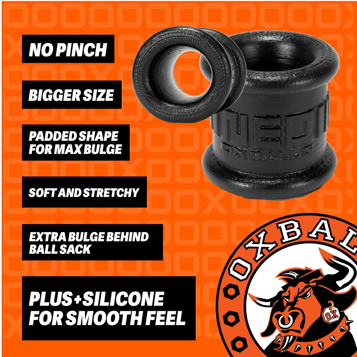 Oxballs NEO Tall Super-Stretchy Silicone Ball Stretcher Ring for Men - Black - view 5