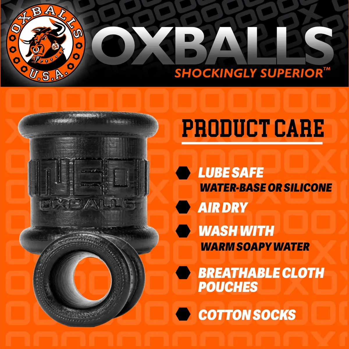 Oxballs NEO Tall Super-Stretchy Silicone Ball Stretcher Ring for Men - Black - view 6
