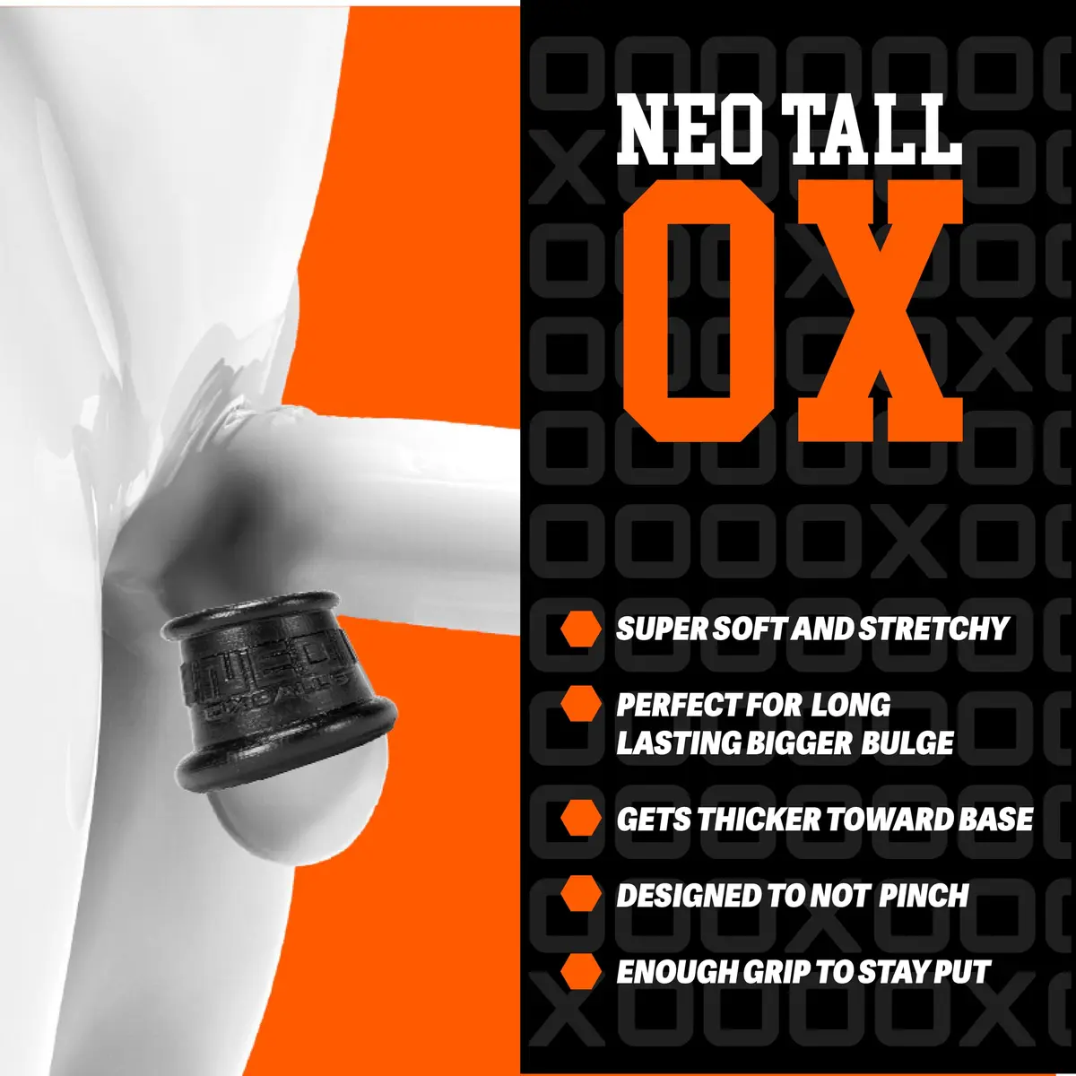 Oxballs NEO Tall Super-Stretchy Silicone Ball Stretcher Ring for Men - Black - view 4