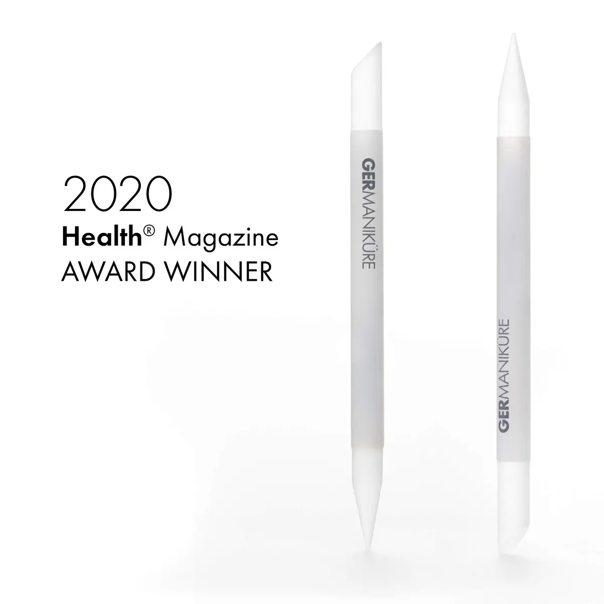 GERmanikure Glass Nail File & Cuticle Pusher Duo, White Nail File | Handcrafted Czech Glass for Natural & Acrylic Nails - view 2
