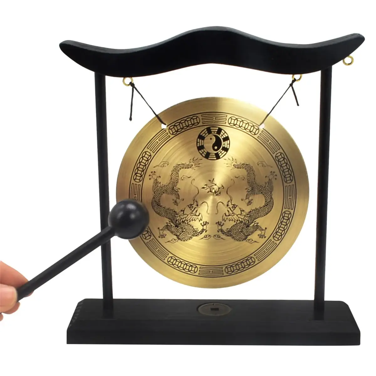 fengshuisale Zen Art Brass Desktop Gong H1303 19cm (7.5in) | Authentic Import for India - view 4