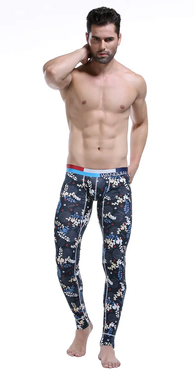 ARCITON Men's Low Rise Leggings Long Johns Thermal Pant | Skinny, Breathable, Quick Dry, Body Contouring Fit - view 3