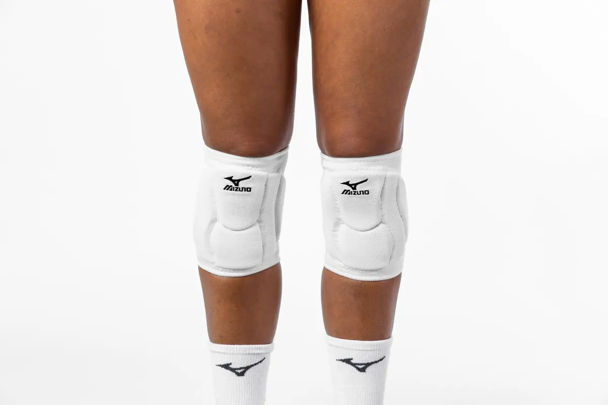 Mizuno Elite 9 SL2 Volleyball Kneepad White Large | Low Profile, Moisture-Wicking Fit - view 2