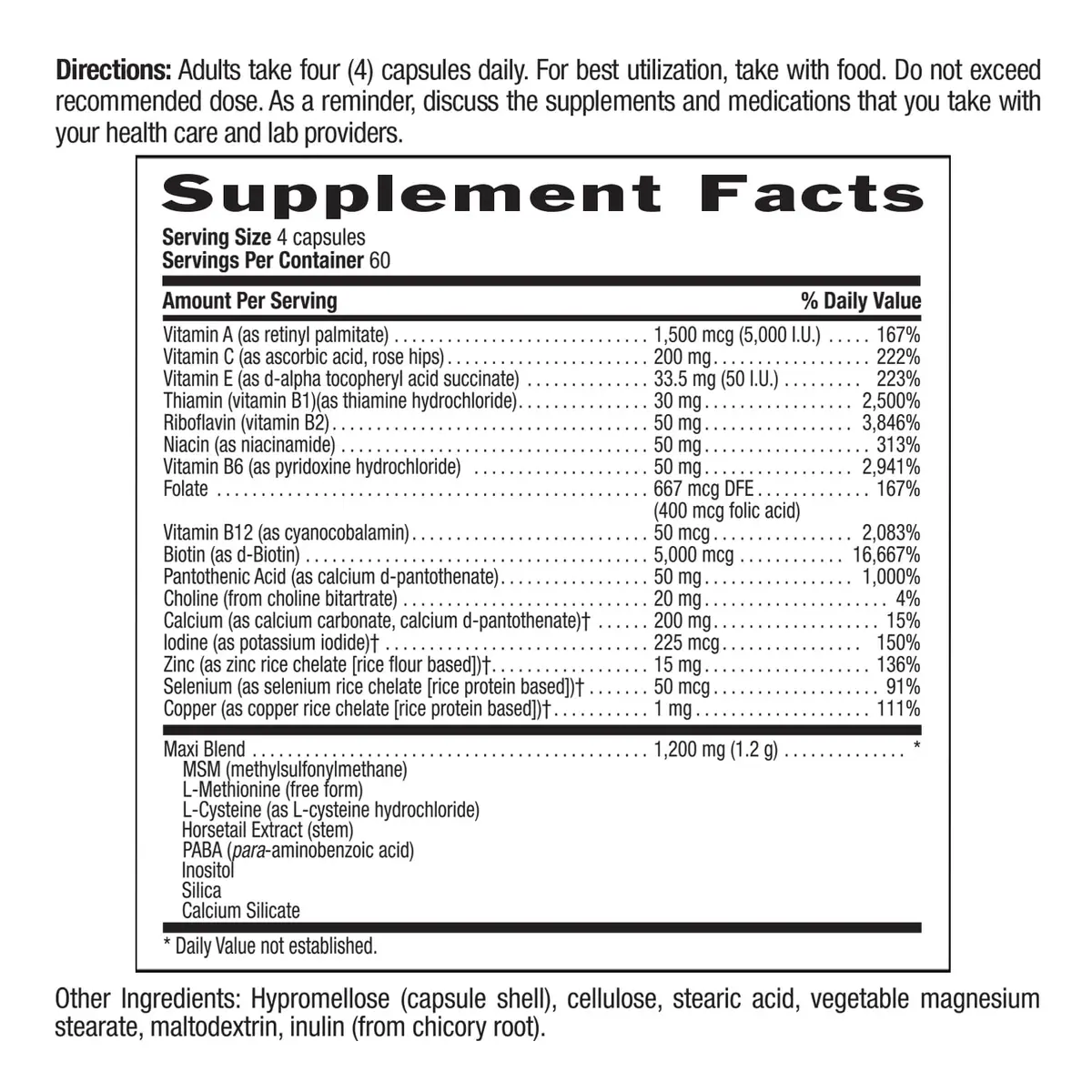 Country Life Maxi-Hair Plus 5000 mcg Biotin | Supports Healthy Hair, Skin & Nails (240 Vegetarian Capsules) - view 6