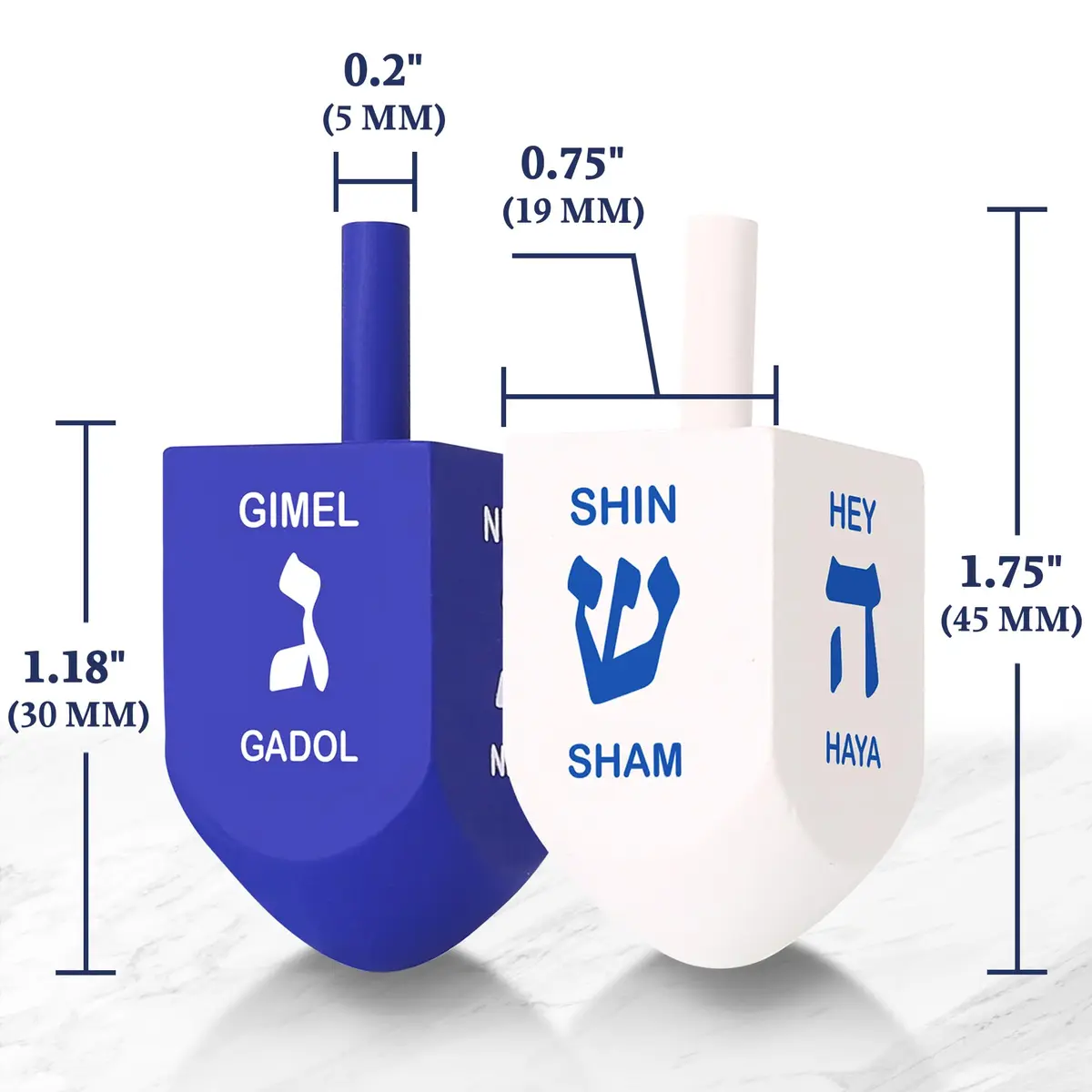 Zion Judaica Ltd Last Minute Complete Hanukkah Menorah Kit - 9" Menorah, 44 Candles, Dreidels, Gelt, Guide | Judaica Gift - view 3
