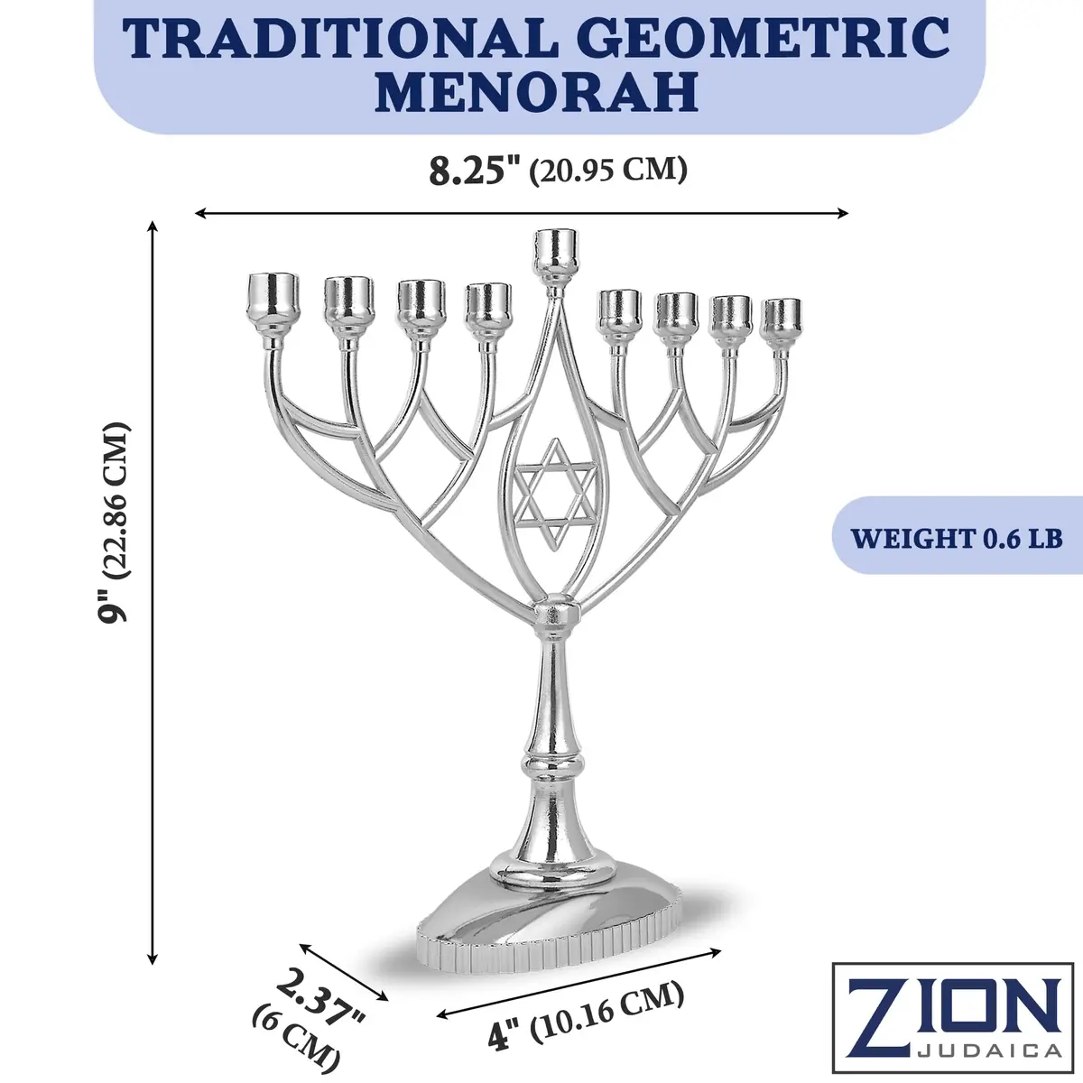 Zion Judaica Ltd Last Minute Complete Hanukkah Menorah Kit - 9" Menorah, 44 Candles, Dreidels, Gelt, Guide | Judaica Gift - view 4