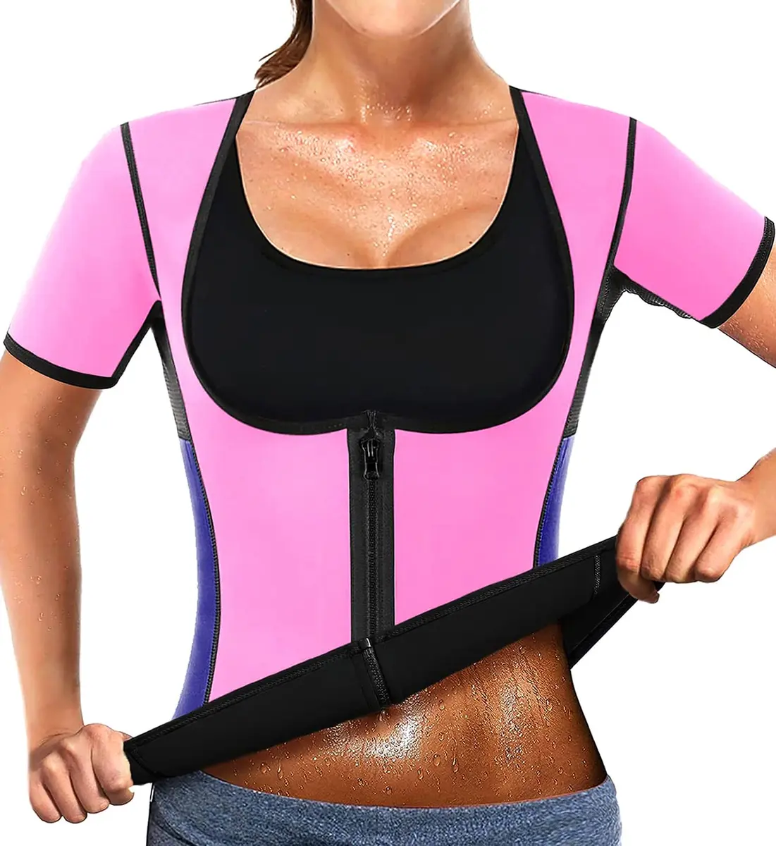 NonEcho Women Sauna Body Shaper Sweat Suit Sleeve Spa Cami Hot Neoprene Slimming Workout Vest Waist Trainer Top | Supports Fat Loss & Posture - main product image