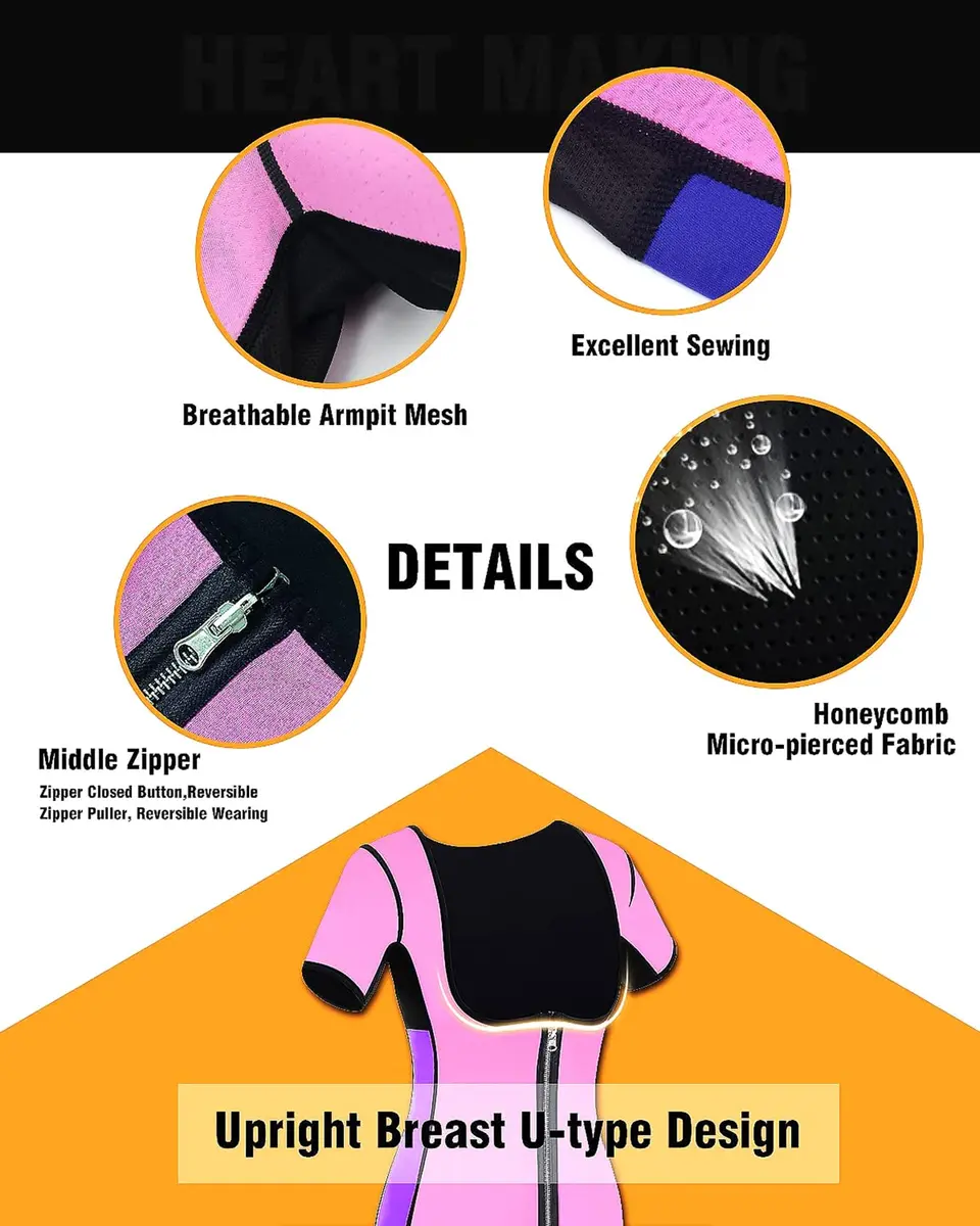 NonEcho Women Sauna Body Shaper Sweat Suit Sleeve Spa Cami Hot Neoprene Slimming Workout Vest Waist Trainer Top | Supports Fat Loss & Posture - view 4