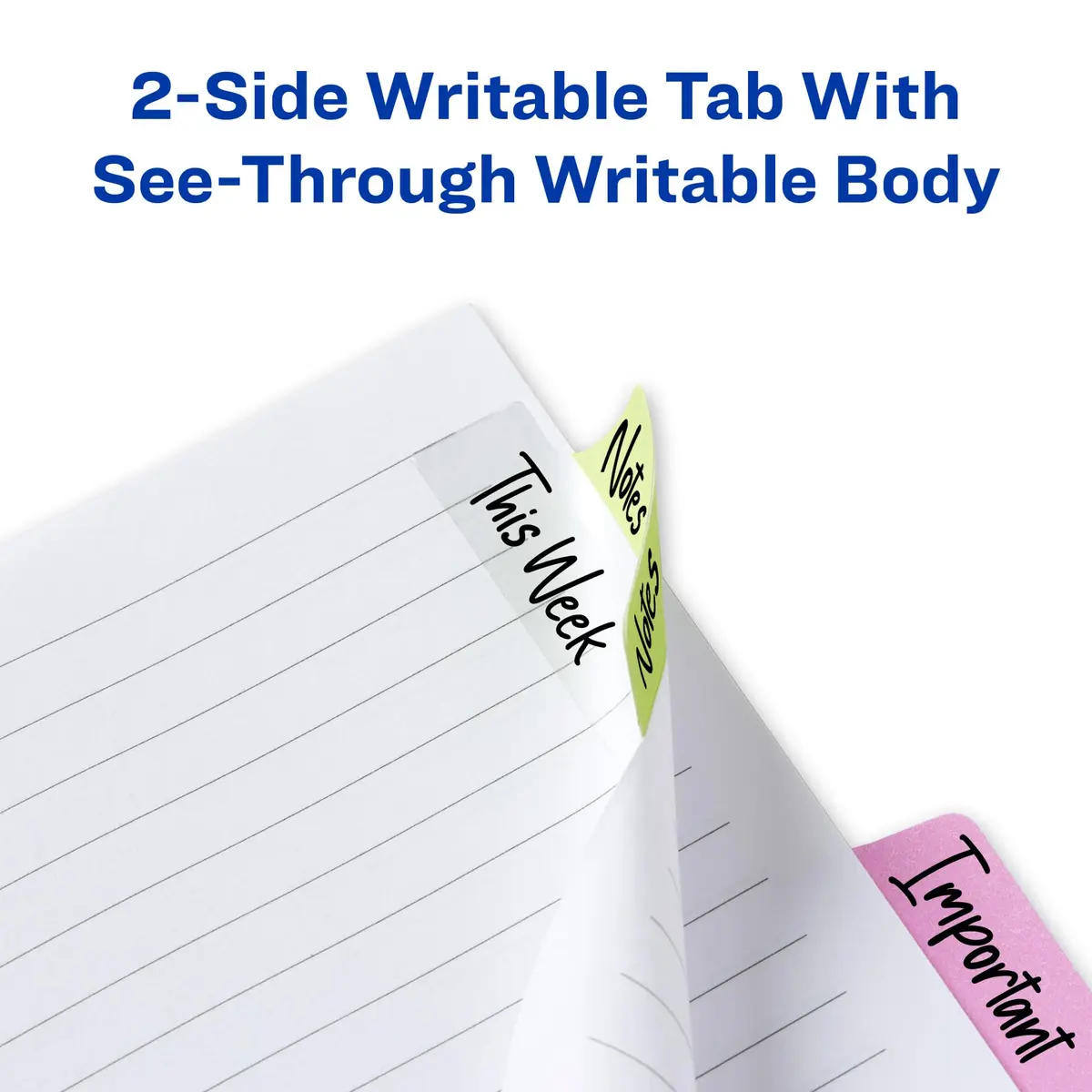 Avery Margin Ultra Tabs® 2.5" x 1" Repositionable Pastel 24 Tabs | Clear Adhesive for Book & Document Marking - view 6