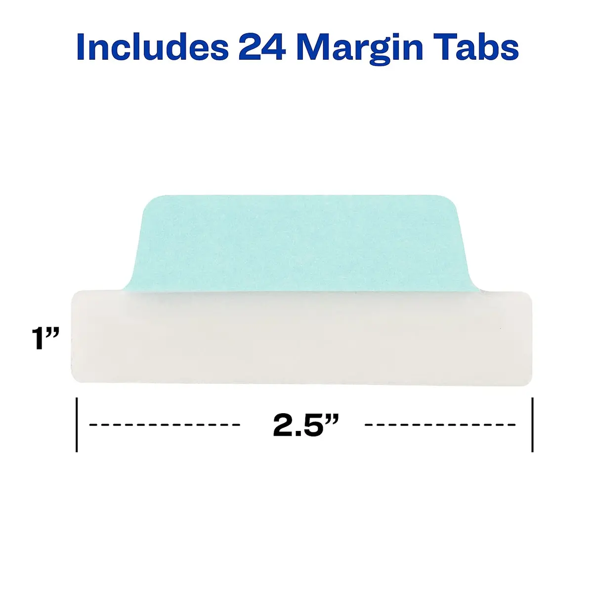 Avery Margin Ultra Tabs® 2.5" x 1" Repositionable Pastel 24 Tabs | Clear Adhesive for Book & Document Marking - view 3