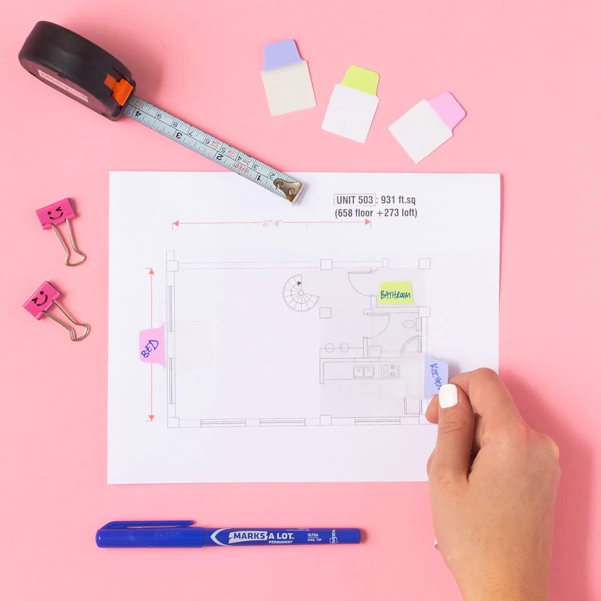 Avery Mini Ultra Tabs, 1" x 1.5" Repositionable, 40 Pastel Tabs | Durable, Repositionable Office & School Labels - view 8