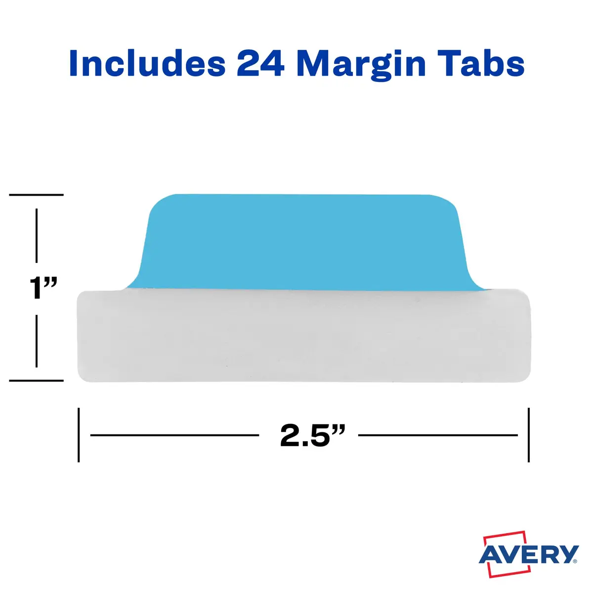 Avery Margin Ultra Tabs, 2.5" x 1" | Repositionable, 24 Tabs, Assorted Colors, Paper & Plastic - view 9