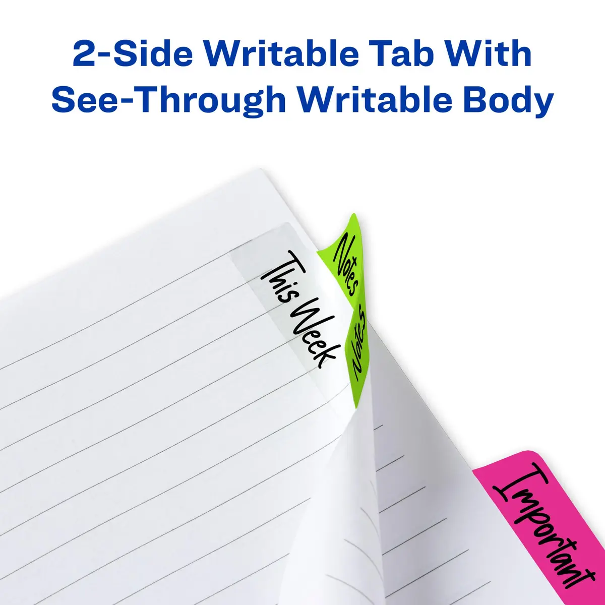 Avery Margin Ultra Tabs, 2.5" x 1", 24 Neon Repositionable Tabs | Fits Margins, Repositionable, Neon Colors - view 5