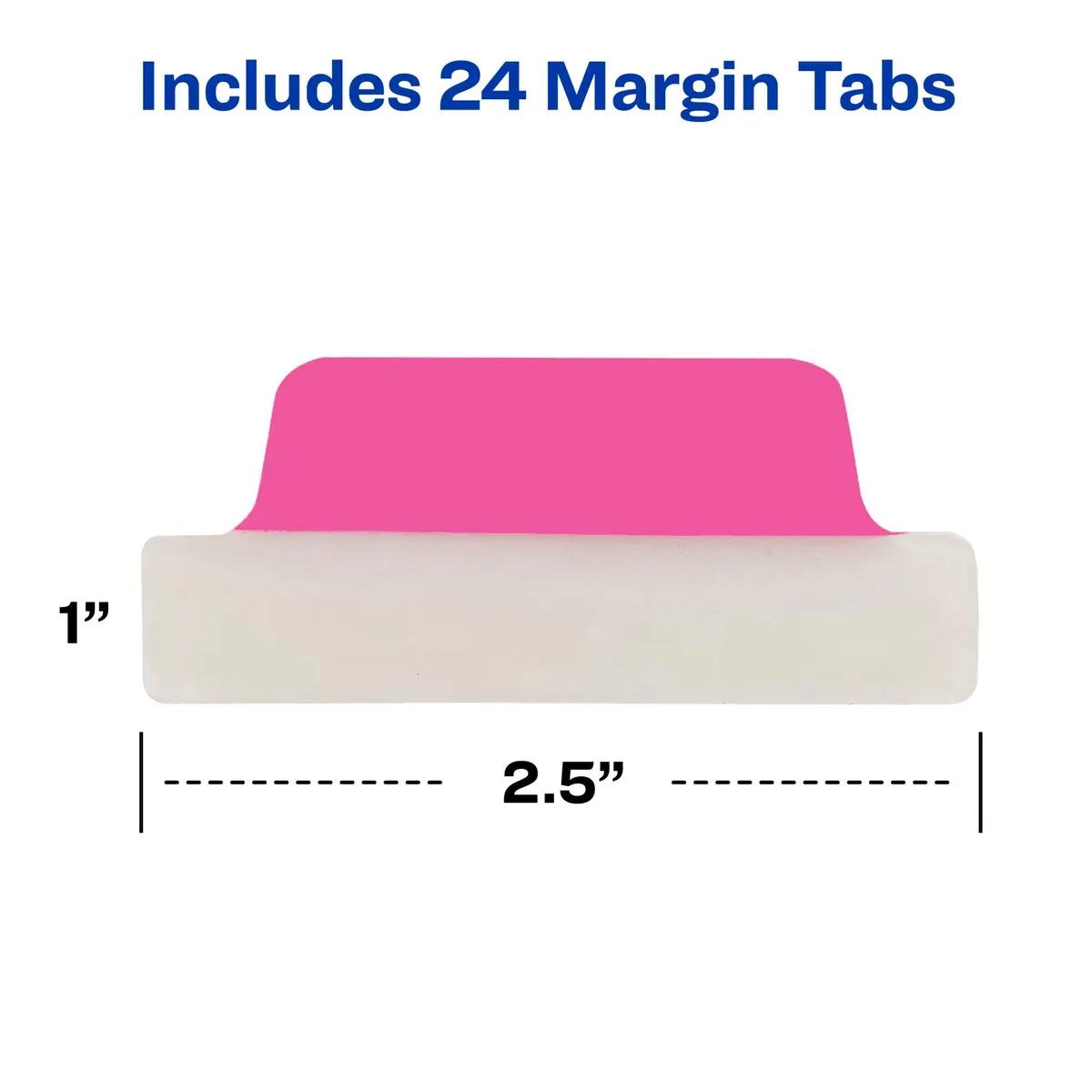 Avery Margin Ultra Tabs, 2.5" x 1", 24 Neon Repositionable Tabs | Fits Margins, Repositionable, Neon Colors - view 7