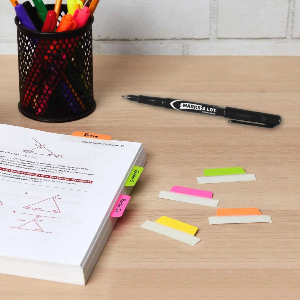 Avery Margin Ultra Tabs, 2.5" x 1", 24 Neon Repositionable Tabs | Fits Margins, Repositionable, Neon Colors - view 8