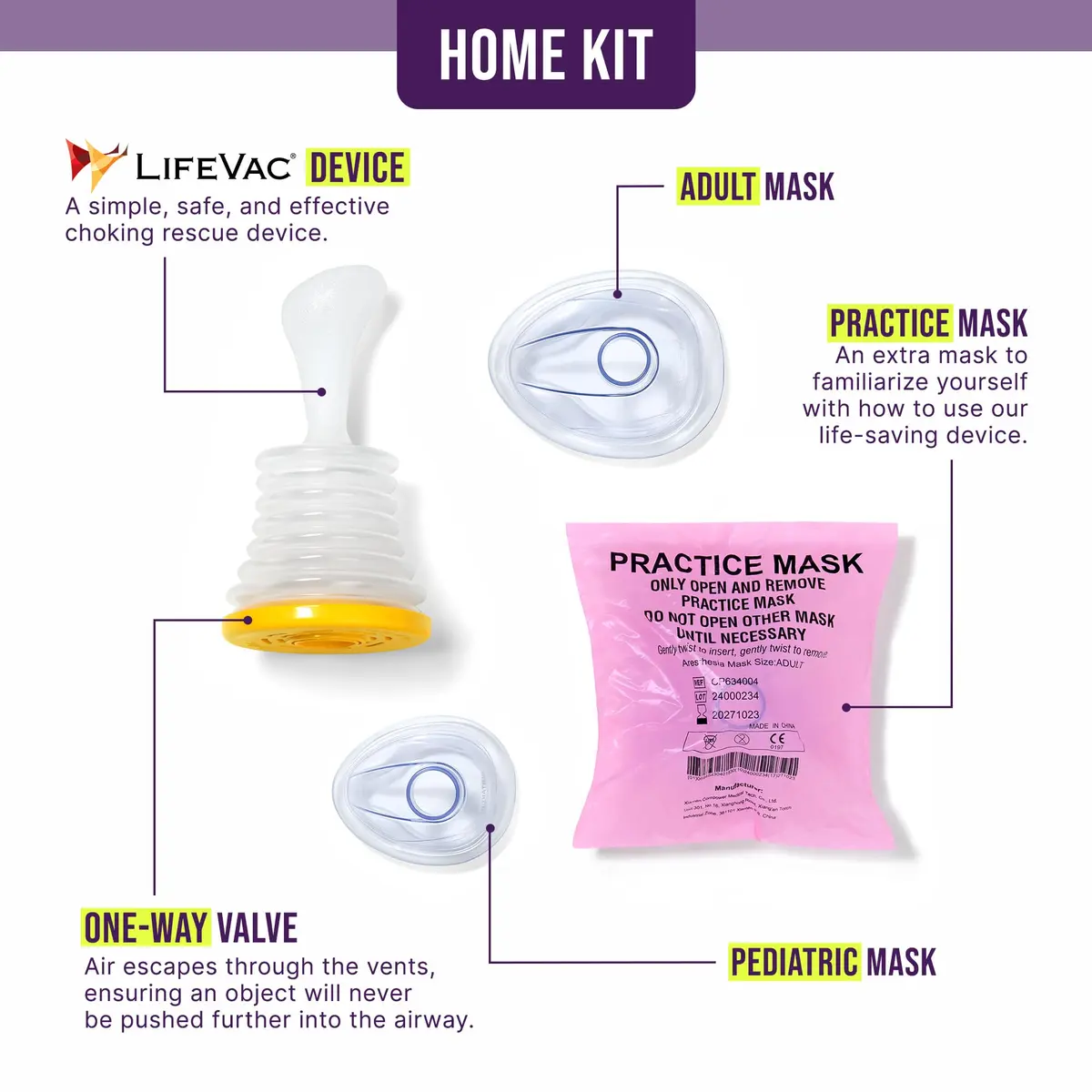 LifeVac Home Kit - Portable Suction Rescue Device for Kids & Adults | Airway Clearance Emergency Tool - view 2