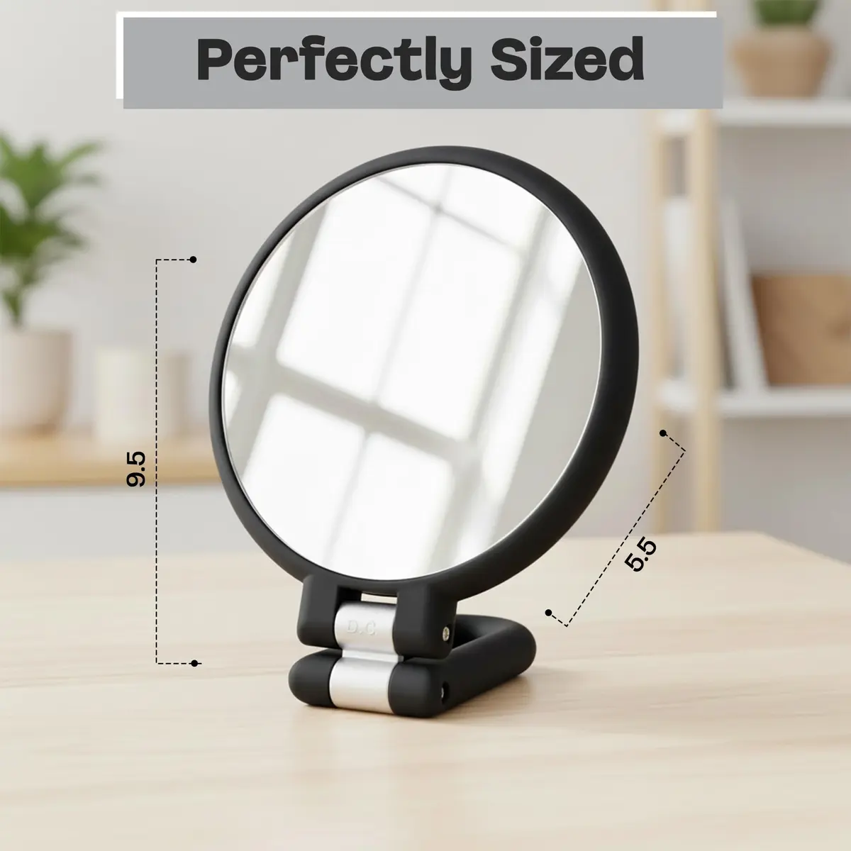 DC DANIELLE 3-in-1 Folding Hand Held Compact Travel Makeup Mirror, 15x Magnification, Black - view 7