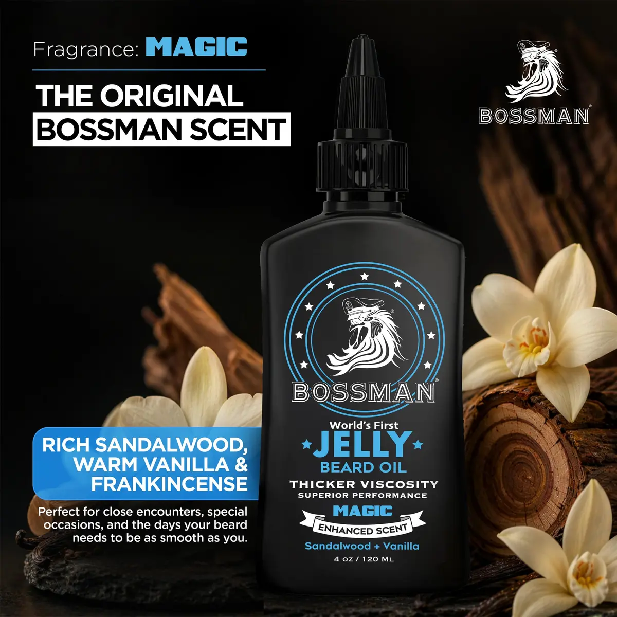 Bossman Jelly Beard Oil Magic Scent 118ml (4 Fl Oz) | Thicker Formula for Fuller, Healthier Beard - view 6