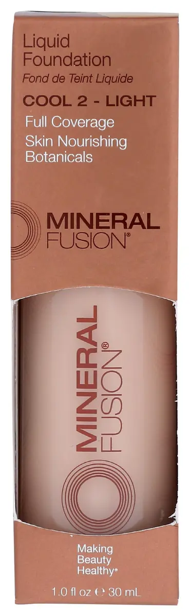 Mineral Fusion Full Coverage Foundation Liquid Foundation - Cool 2 Light Complexion with Cool Undertones, Lightweight Matte Finish, Up to 12 Hr Hydration, Hypoallergenic & Vegan, 1 fl. Oz - main product image