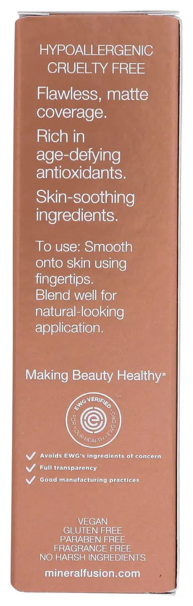 Mineral Fusion Full Coverage Foundation Liquid Foundation - Cool 2 Light Complexion with Cool Undertones, Lightweight Matte Finish, Up to 12 Hr Hydration, Hypoallergenic & Vegan, 1 fl. Oz - view 2