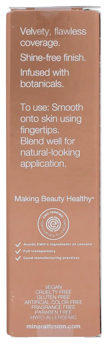 Mineral Fusion Full Coverage Foundation, Liquid Foundation - Warm 1 | Lightweight Matte Finish, 12 Hr Hydration, Vegan - view 2