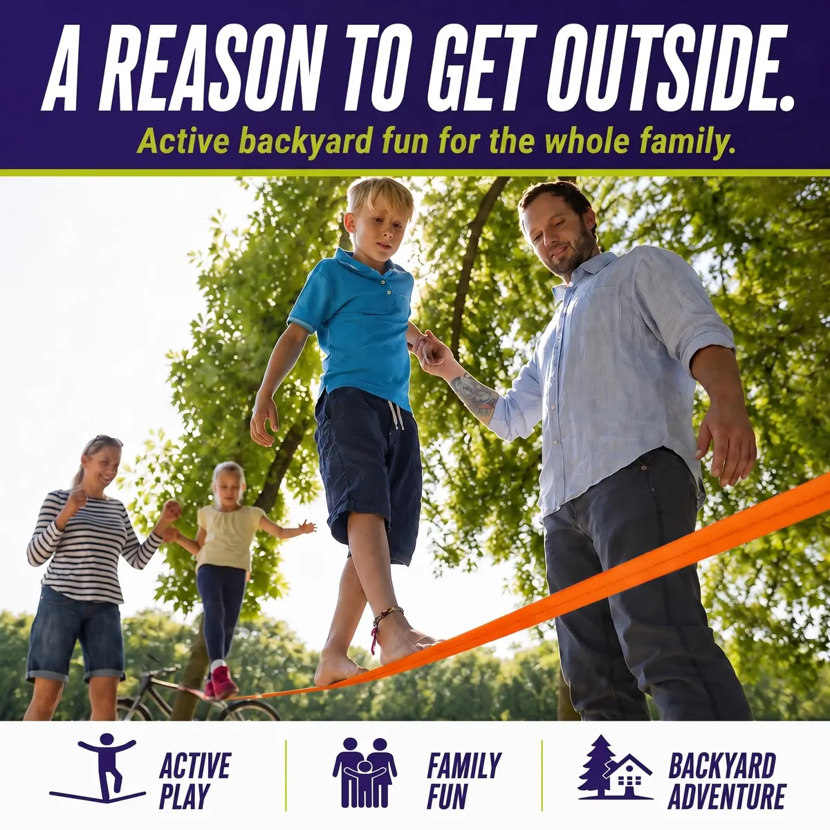 Trailblaze Complete Slackline Kit - 60ft Backyard Rope for Kids & Adults | Easy Setup, 11,000 lb Webbing, 5 Yr Warranty - view 9