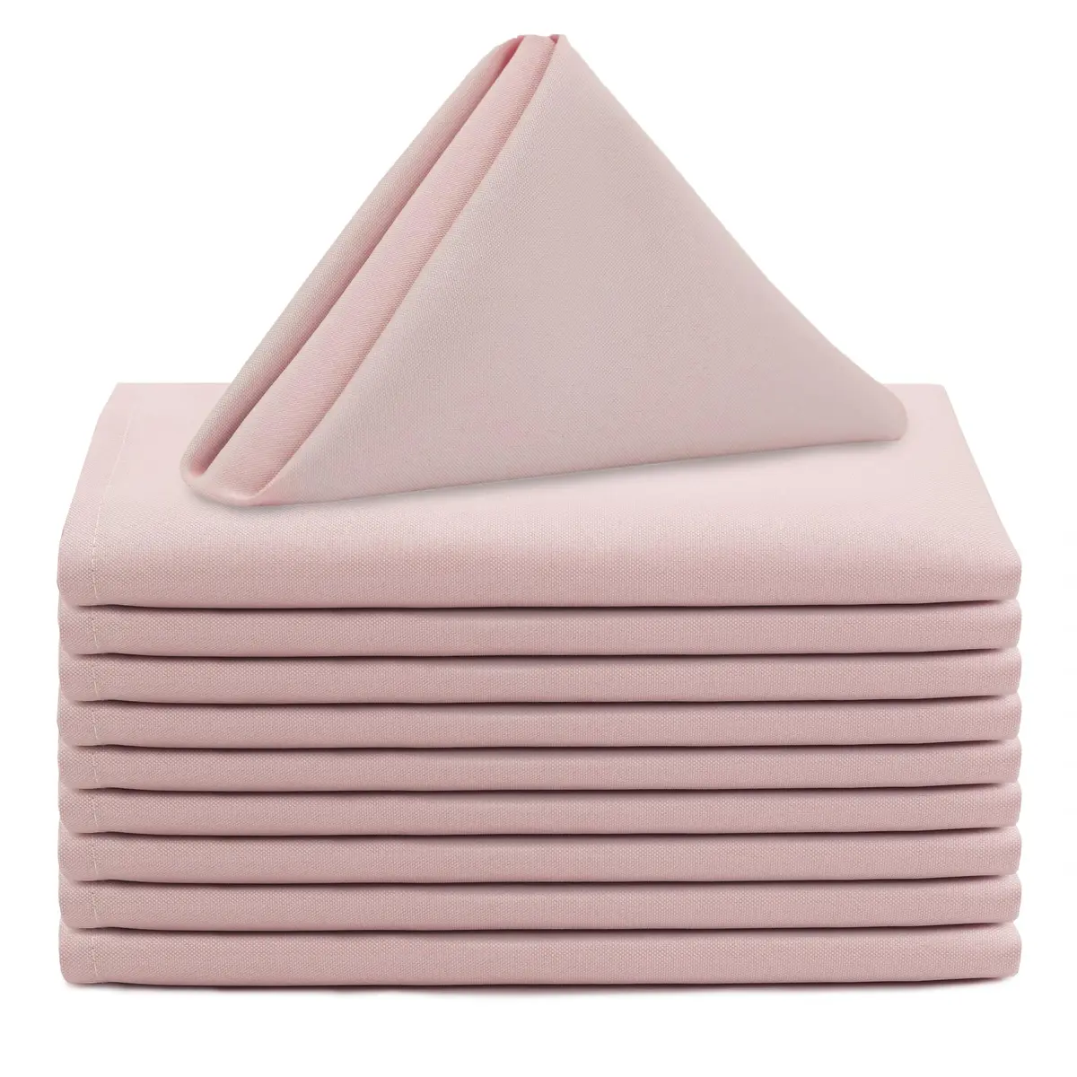 Your Chair Covers 20" x 20" Blush Polyester Napkins | Elegant Washable Dinner Fabric - main product image