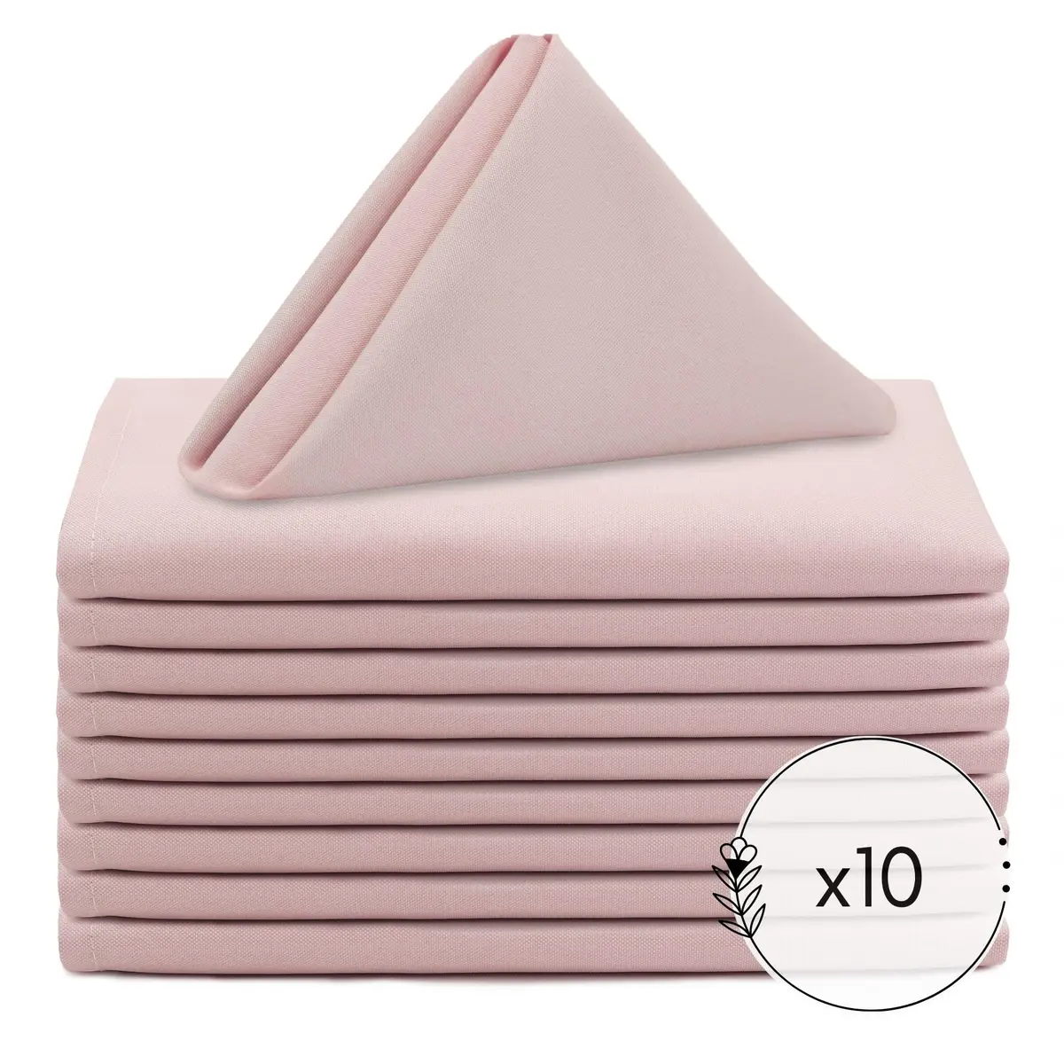 Your Chair Covers 20" x 20" Blush Polyester Napkins | Elegant Washable Dinner Fabric - view 7