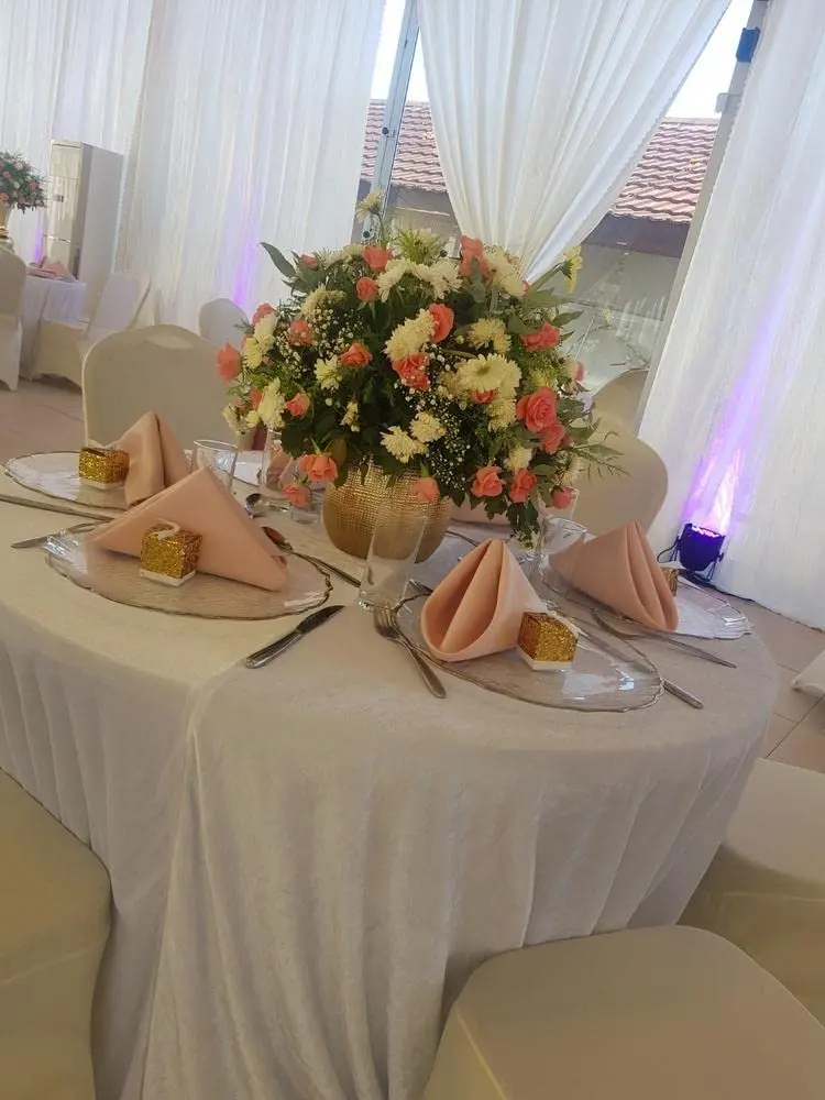Your Chair Covers 20" x 20" Blush Polyester Napkins | Elegant Washable Dinner Fabric - view 8